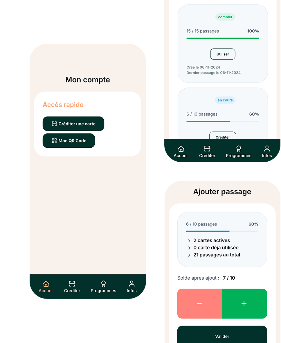 App screens